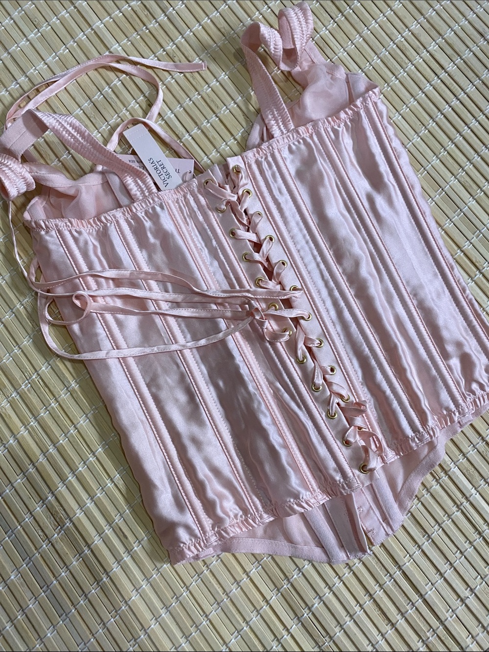 Satin Lace-Up Camisole Size Small NWT